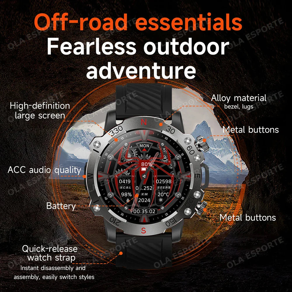 Ola Esporte Military GPS Smart Watch – 5ATM, HR & BT Calls