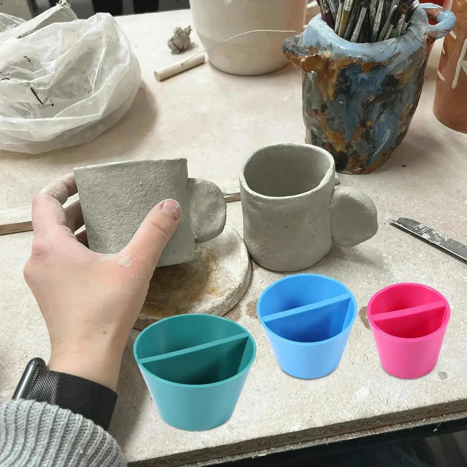 Pottery Molds Set with Wooden Clay Tools for Making Mugs And Vases plus 3 Rim Cone Pottery Shaping Tools Peaceful Pleasures Health and Wellness