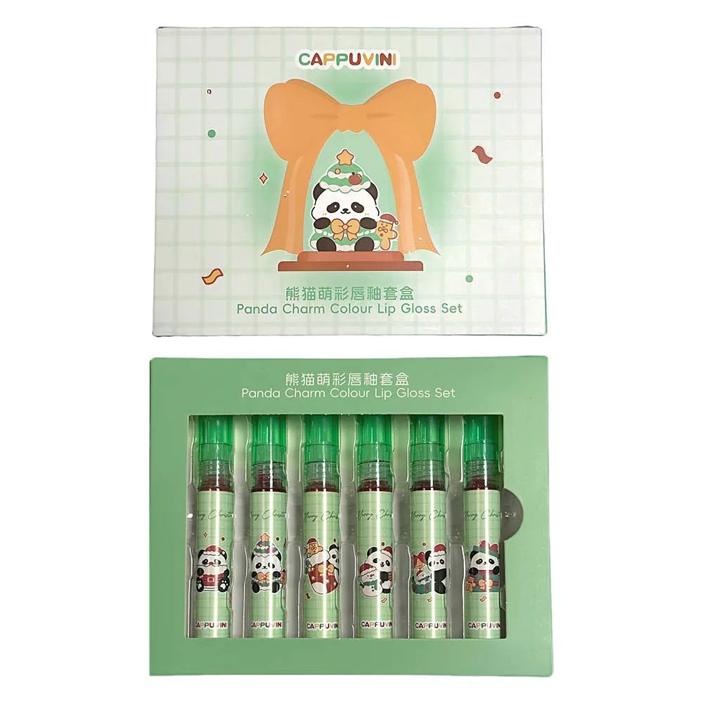6pcs Panda Cute Color Matte gloss Lip Set: Natural Makeup Long-Lasting Non-Sticky Lipstick Kit for Daily Wear & Gift Peaceful Pleasures Health and Wellness 2gx6