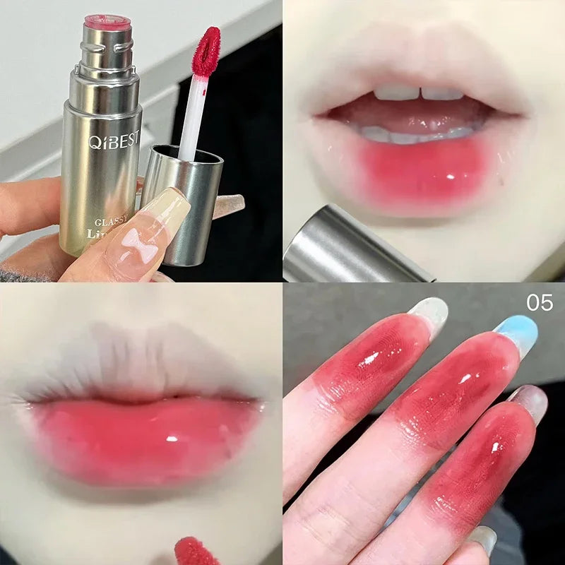 QIBEST Mirror Lip Glaze Long-lasting Moisturizing Easy Halo-dyeing Waterproof Mirror Water Glass Lip Gloss Korean Cosmetics Peaceful Pleasures Health and Wellness 05