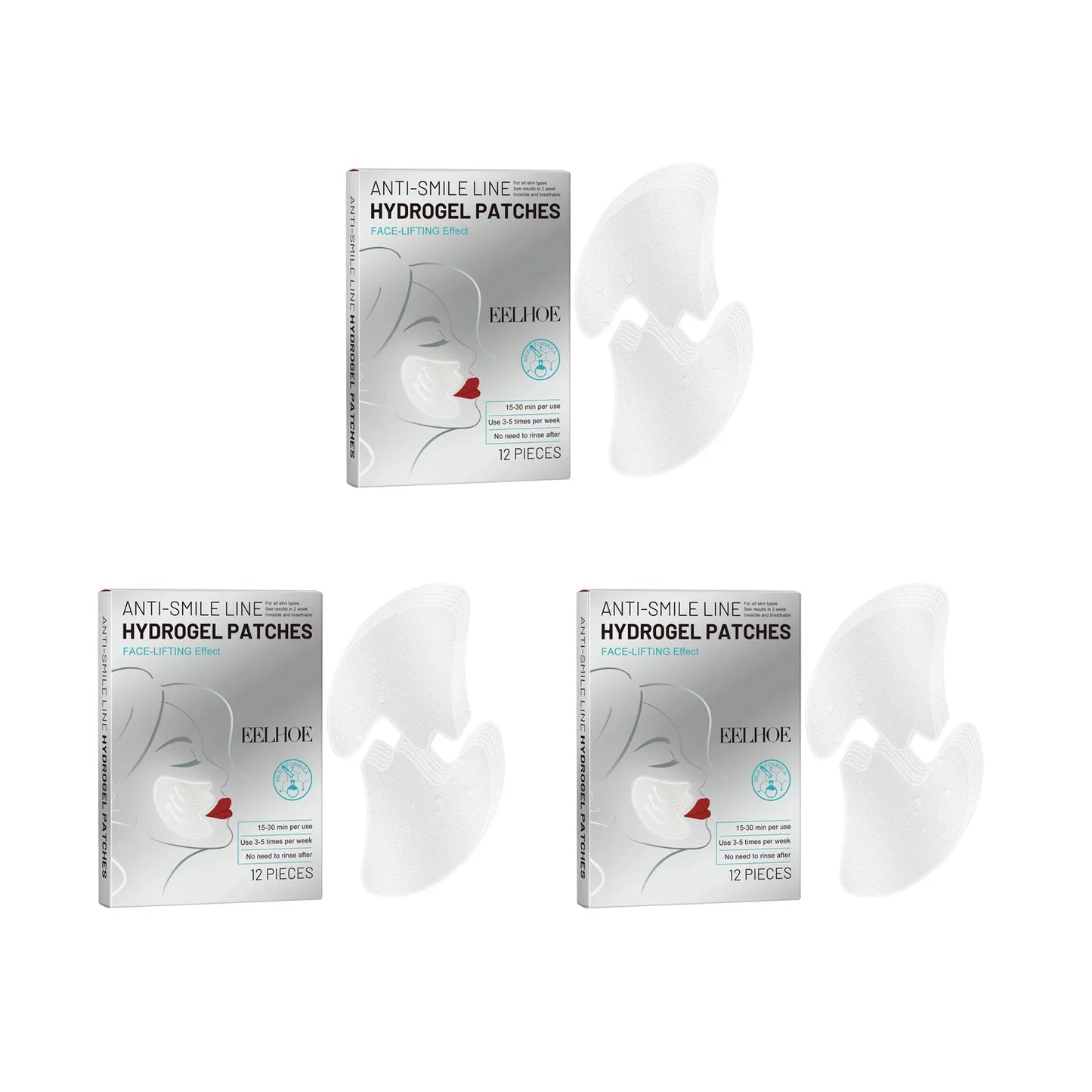 Eelhoe Smile Line Patches – Nasolabial Fold Anti-Aging, 12 Pcs