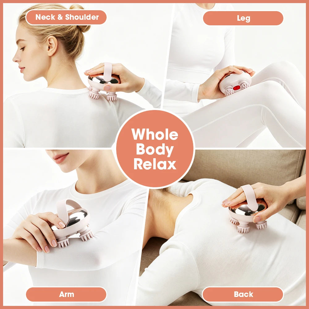 Handheld Head Massager for Migraine Stress Relief Kneading 4 Claws Scalp Massager Deep Tissue Relax Electric Cat Head Scratcher Peaceful Pleasures Health and Wellness