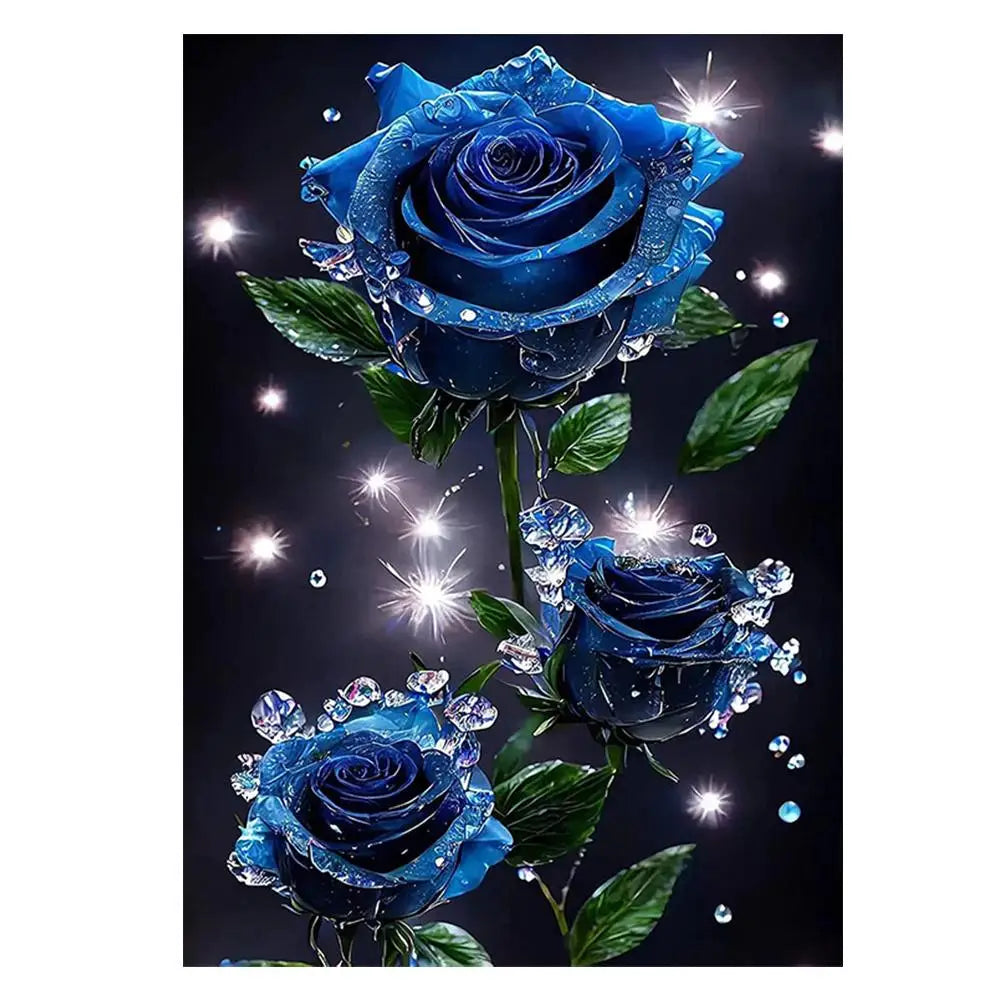 30x40cm Rose Flower Diamond Painting Full round Square Diamond Living Room Bedroom Decorative Artwork DIY Kit Peaceful Pleasures Health and Wellness G
