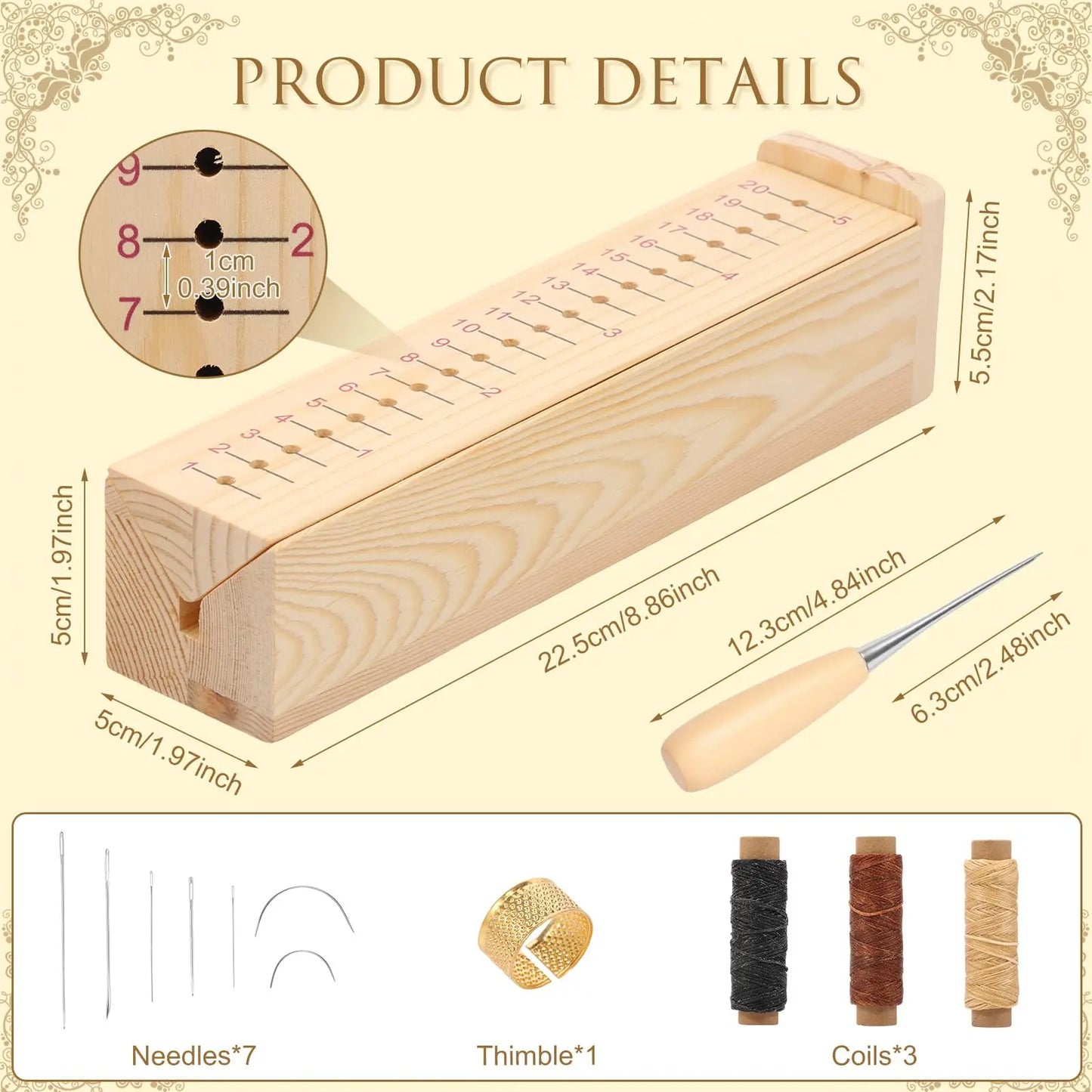 Wooden Portable Bookbinding Cradle with Awl - DIY Book Making, Leather Journal Repair, Notebook & Album Restoration Tool Peaceful Pleasures Health and Wellness