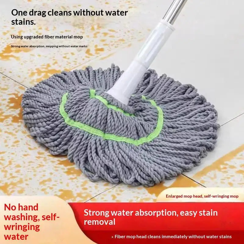 2 In 1 Dehydrated Mop 360 Degree Self Wringing Spin Mop Hand Free Household Twist Mop Home Cleaning Peaceful Pleasures Health and Wellness
