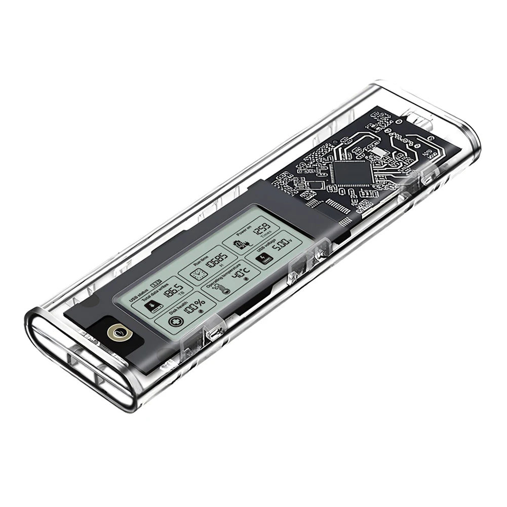 M.2NVME/NGFF Intelligent Digital Health Detection Multi-Purpose Typc3.2 Hard Drive Case Digital Display Drive Case SL-TN10-P-AC Peaceful Pleasures Health and Wellness