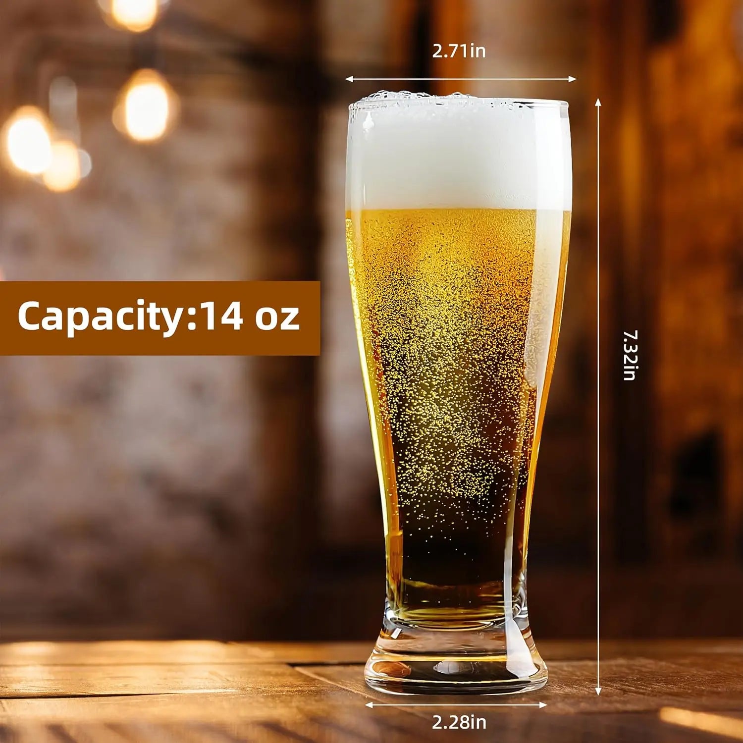 1/2/4/6PCS Free BPA Plastic Beer Pilson Glass 450ml Pint Glasses Tall Beer Cups Drinking Glasses for Cold Beverages or Party Peaceful Pleasures Health and Wellness