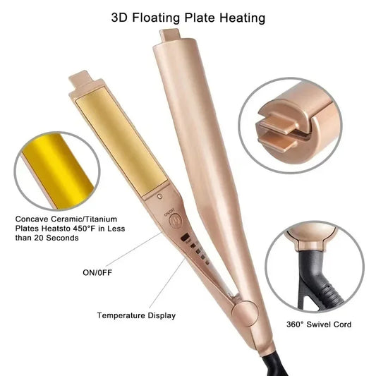 2-in-1 Negative Ion Flat Iron – Hair Straightener & Curler Hair Straightener Curler Peaceful Pleasures Health and Wellness