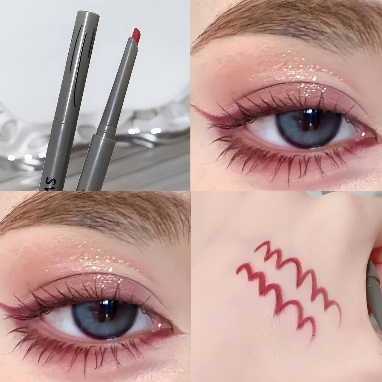 Wine Red Matte Eyeliner Pencil – Waterproof, Long-Lasting