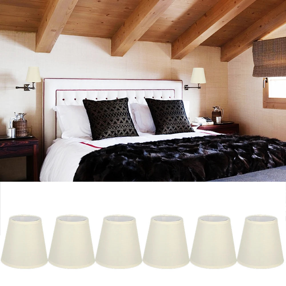 Lampshade Lamp Accessory Cream‑Coloured Fabric Cloth Lamp Shade Replacement for E14 Wall Lamp Chandelier Home Decoration Peaceful Pleasures Health and Wellness