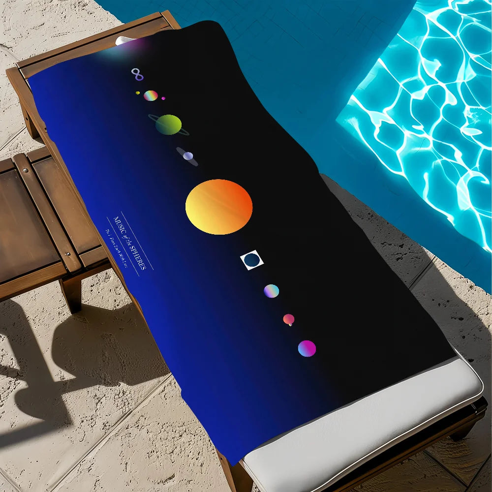 Coldplay Moon Music Quick-Dry Beach Towel | Sports & Travel Printed Beach Towel Peaceful Pleasures Health and Wellness z3 STJ150x260CM