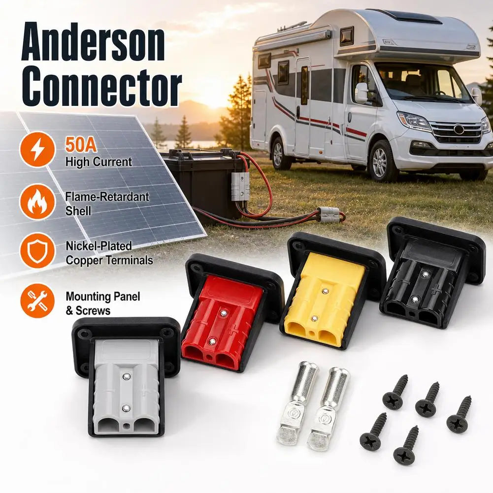 50A Battery Connector Plug Quick Connect Disconnect Power Harness Plug for RV Boat Truck Wiring Connectors Mount Panel Cover Peaceful Pleasures Health and Wellness