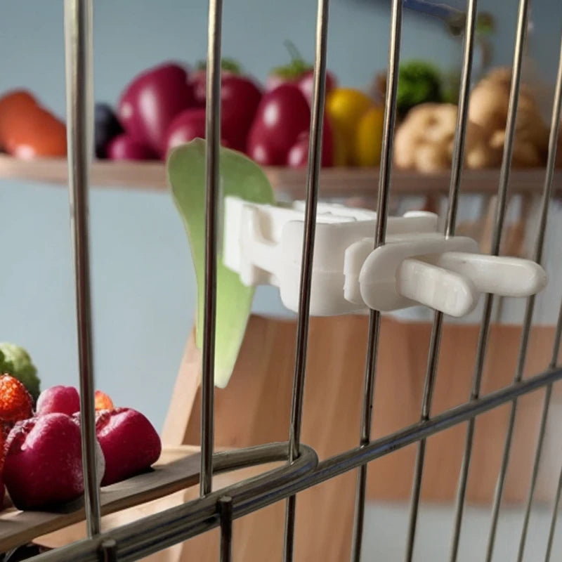 6pcs Bird Cage Accessories Birds Vegetable Clip Food Rack Parrot Clip Bird Thumb Box Bird Fruit Fork Bird Egg Holder Tray Peaceful Pleasures Health and Wellness