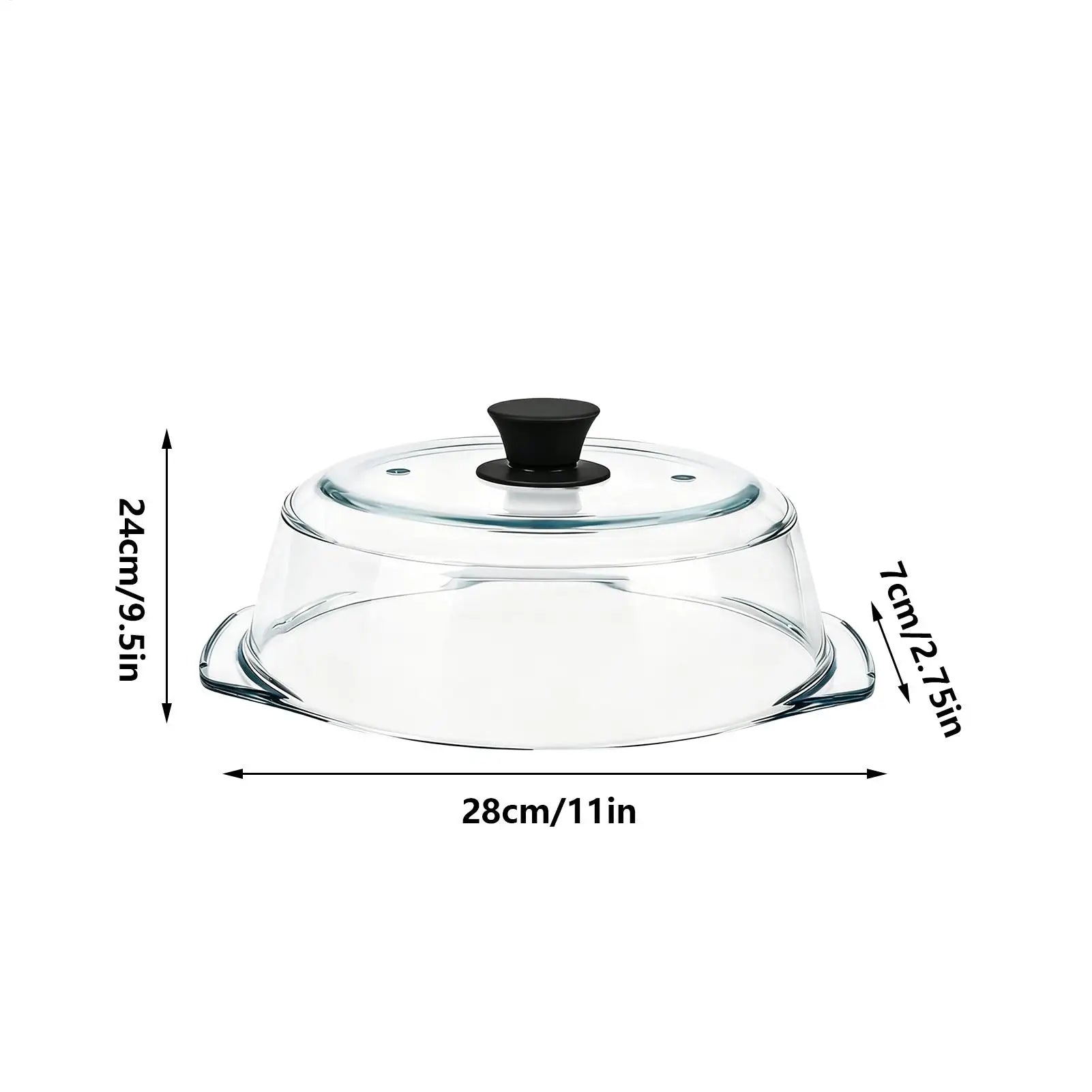 Glass Microwave Cover for Food Clear Heating Reusable Lid with Silicone Handle Microwave Splatter Cover Glass for Oven Bowls Peaceful Pleasures Health and Wellness
