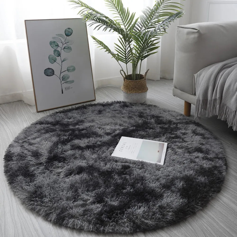 1X Circle Round Shaggy Rug Living Room Bedroom Carpet Floor Mat