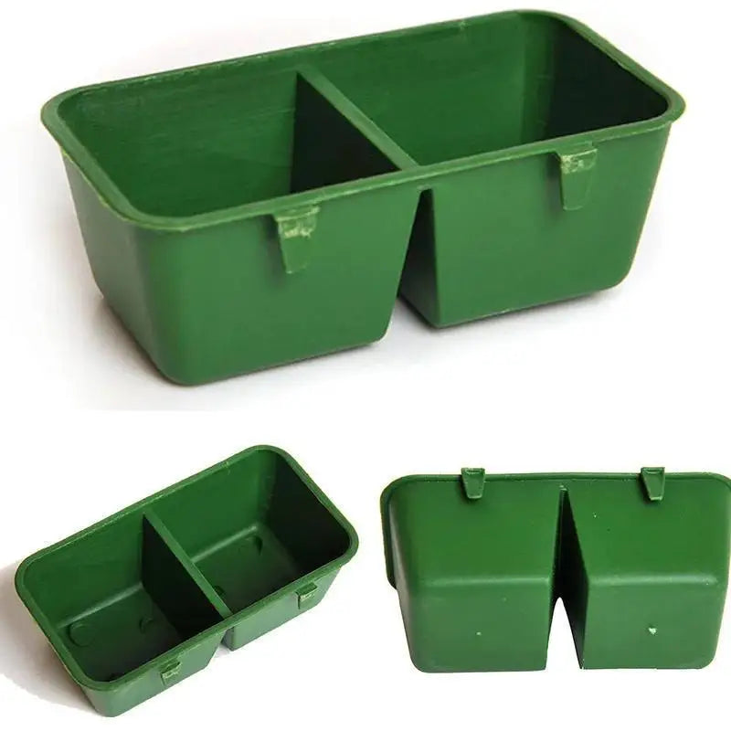 1 Parrot Food Water Bowl Dual Feeding Cup Plastic Bird Pigeons Cage