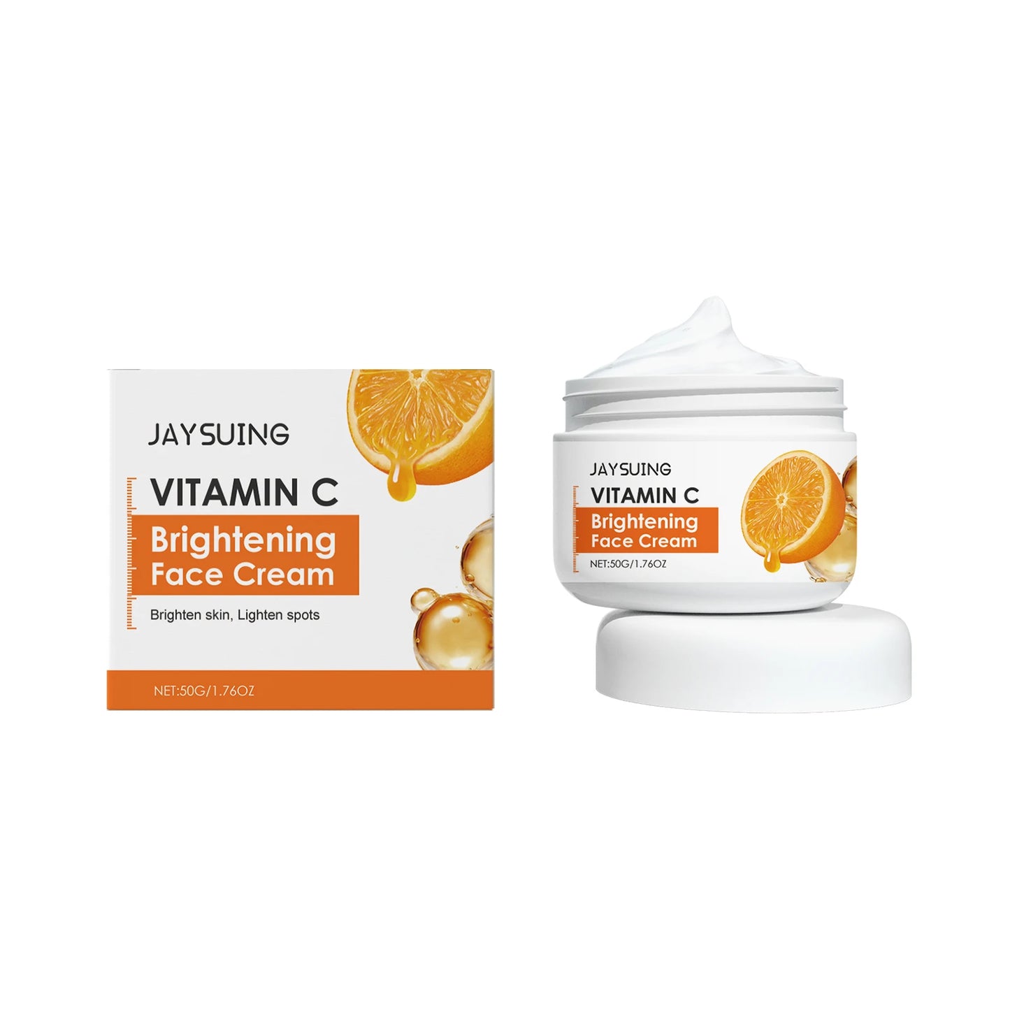 Vitamin C Brightening Face Cream Improve Dullness Powerful Antioxidation Lock Moisture Reduce Fine Line Moisturizing Face Lotion Peaceful Pleasures Health and Wellness 50g 50g
