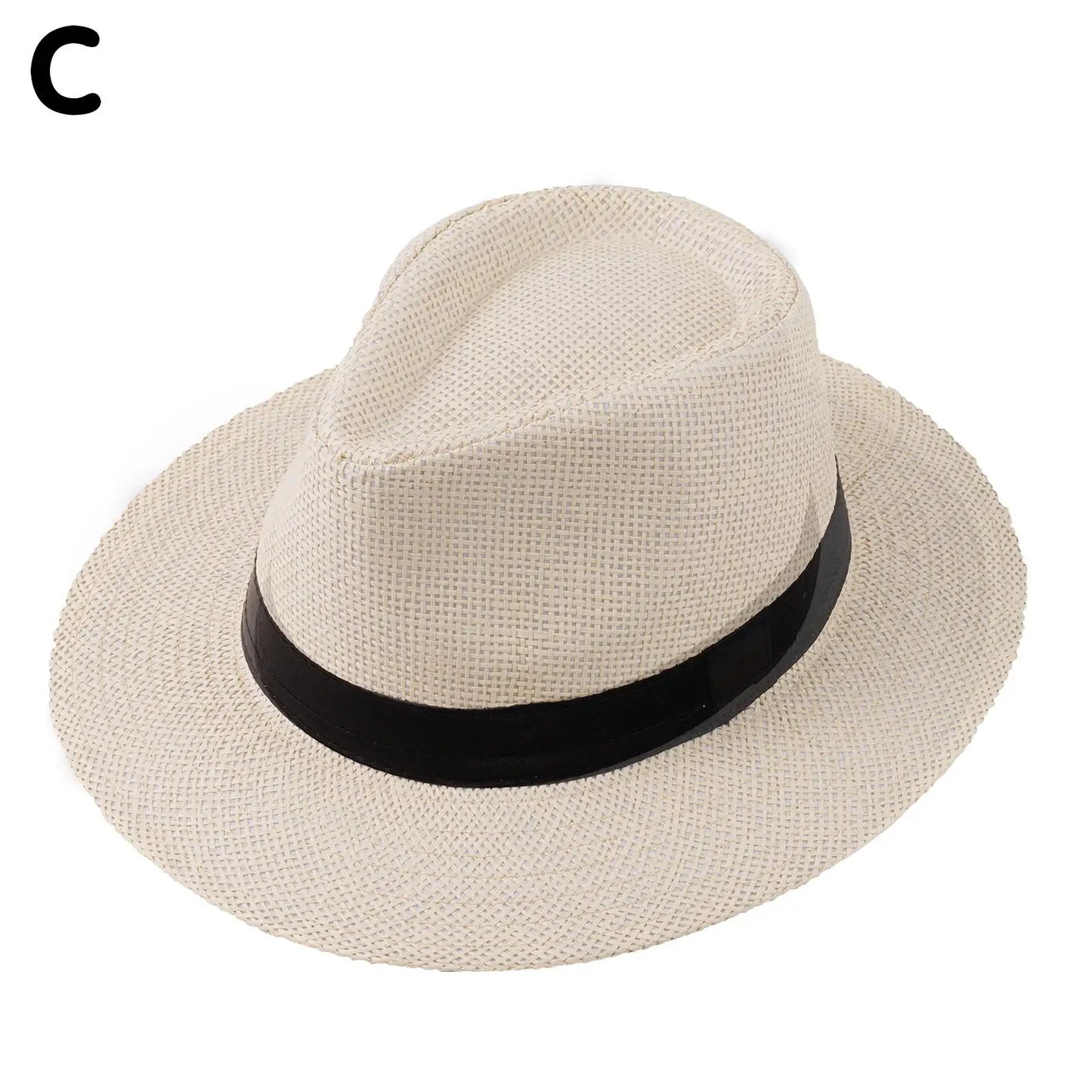 Wide Brim Straw Panama Hat – Unisex Beach Sun Cap