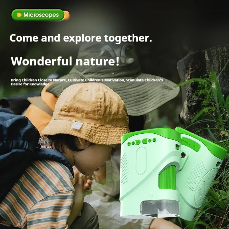 1000X Children's Microscope Camera Mini Camera Multi Functional Single Tube Electronic Digital Microscope Children's Puzzle Toy Peaceful Pleasures Health and Wellness