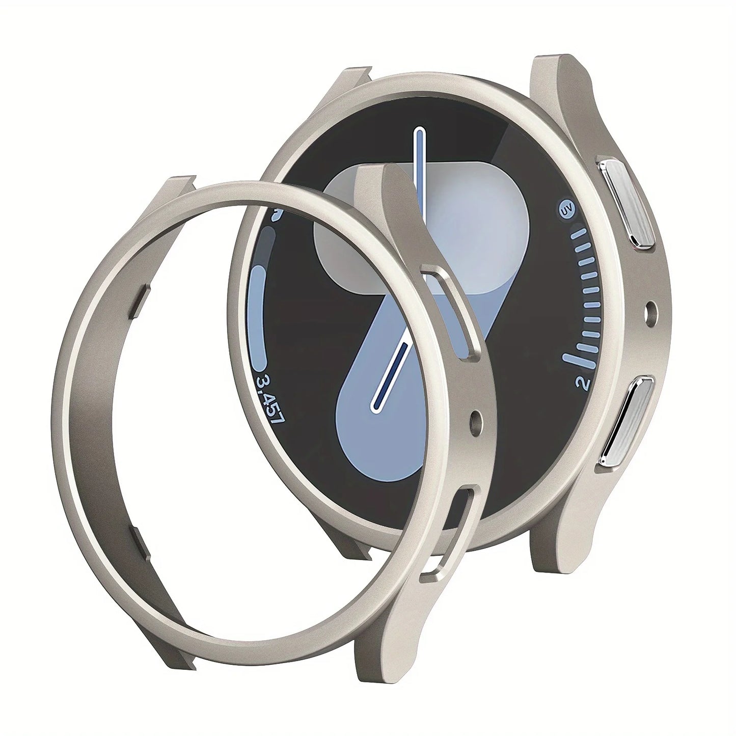 Samsung Galaxy Watch 7 Case 40mm 44mm Hard PC Bumper Cover Peaceful Pleasures Health and Wellness Titanium Galaxy watch7 40mm