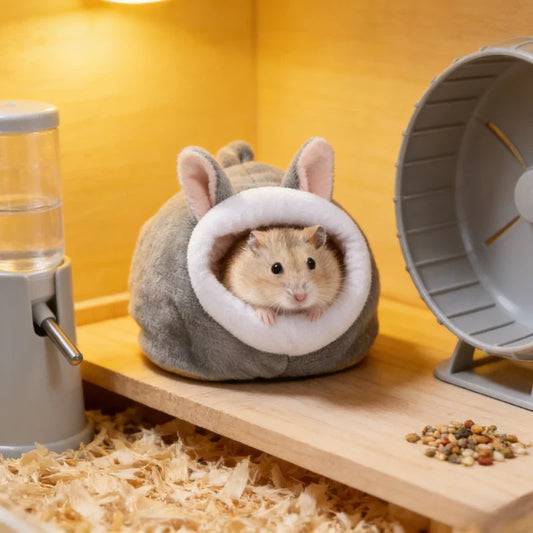 Plush Fleece Hamster Nest – Cozy House for Small Pets Small Pet Nest Oasis Select