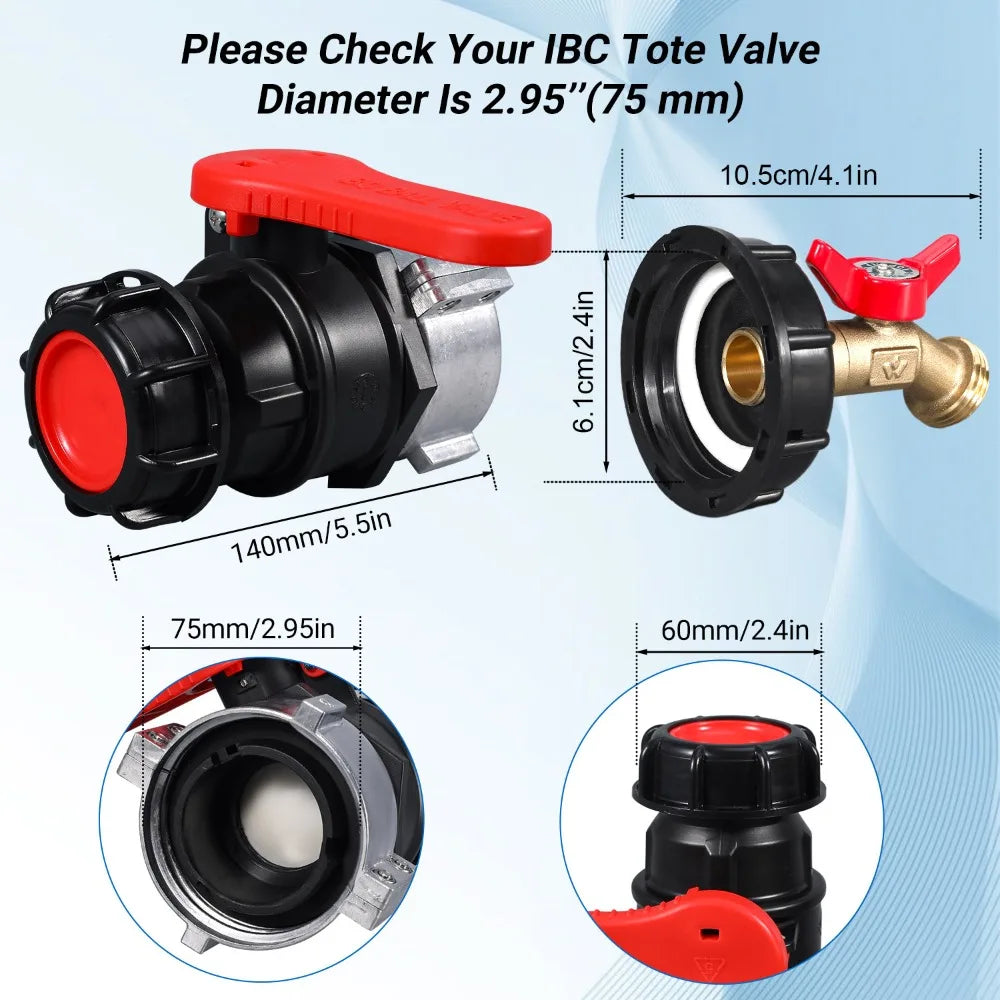 IBC Tote Adapter 75mm Coarse Thread Valve DN50 | CE Rated