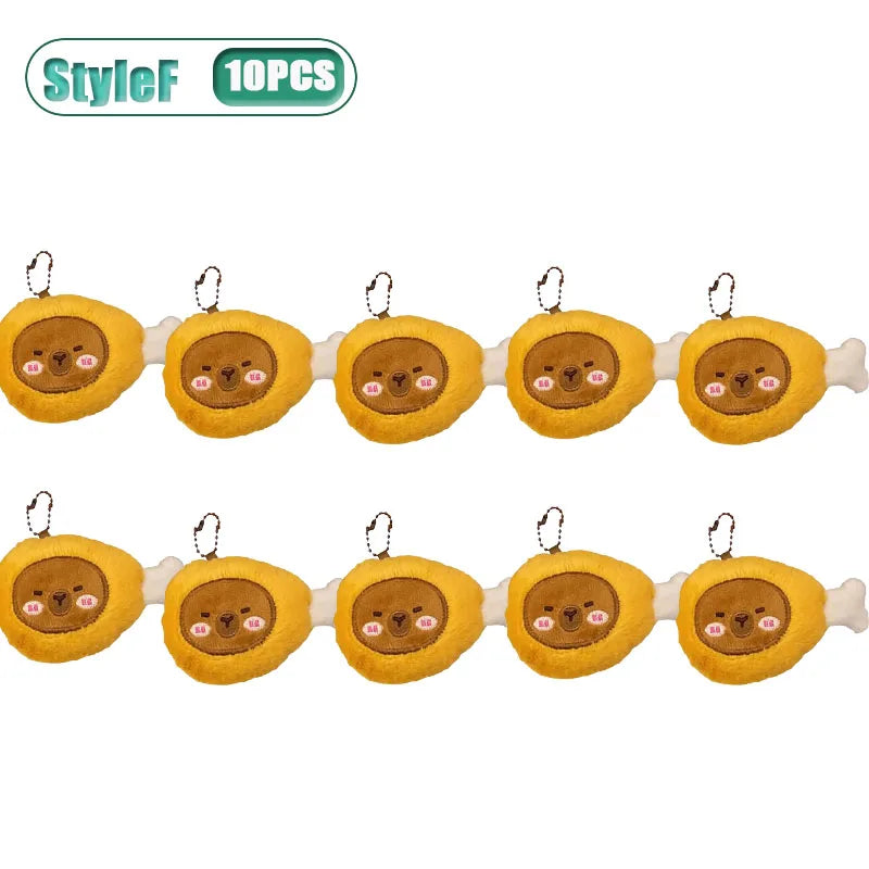 Capybara Plushie Keyring – Cute Anime Bread Topper Fluffy Toy