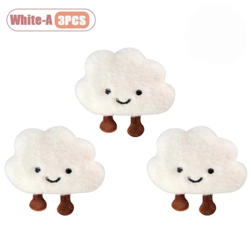 Cute Cloud Plush Brooch Keychain Bag Charm Pendant for Girls