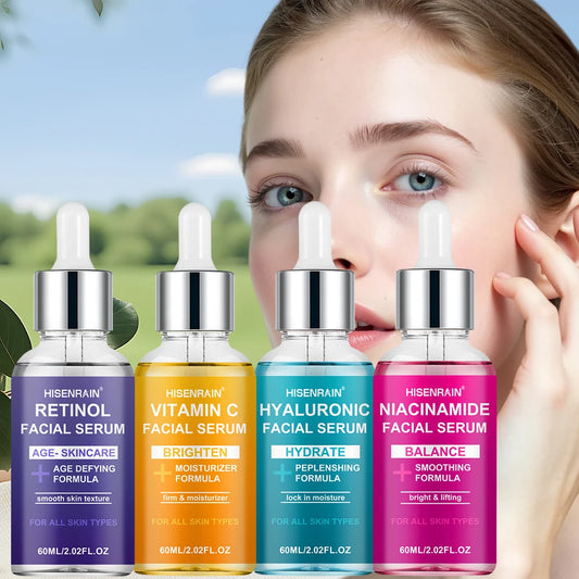 HISENRAIN Luxury Moisturizing Essence 4-Piece Set - Premium Skincare Gift for Holiday Seasons, Radiant & Hydrated Skin. Peaceful Pleasures Health and Wellness