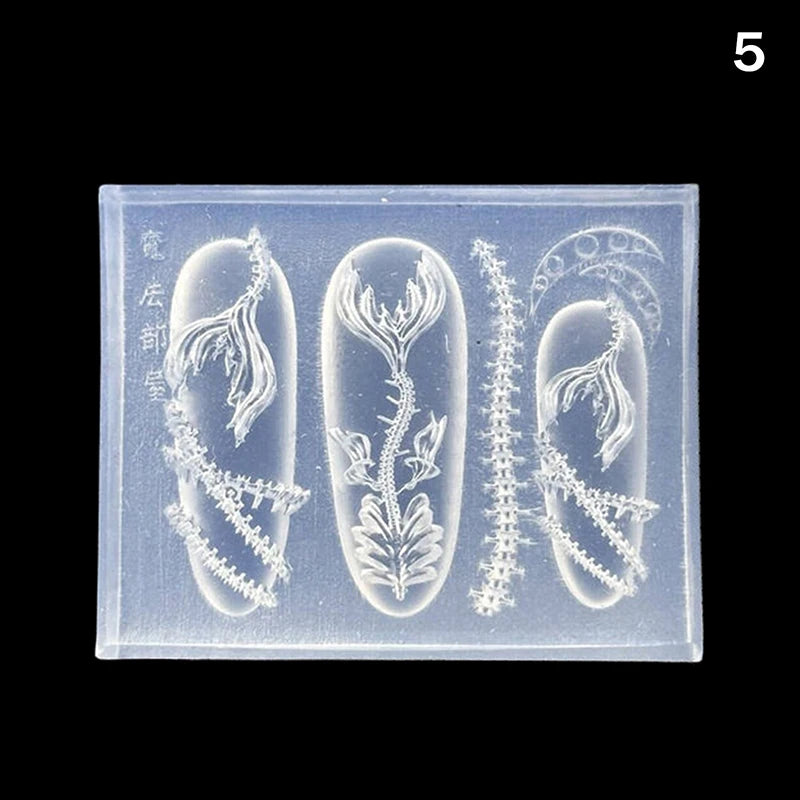 1pcs Sea Shell Starfish Goldfish Koi Fish 3D Acrylic Nail Mold Summer Sea Jellyfish DIY Lace Bow Silicone Mold Nail Art Mold Peaceful Pleasures Health and Wellness 5