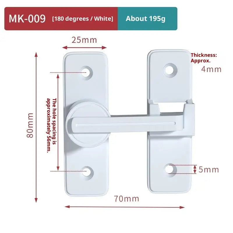 Zinc Alloy 90° Sliding Door Latch | Luminous Barn Gate Bolt