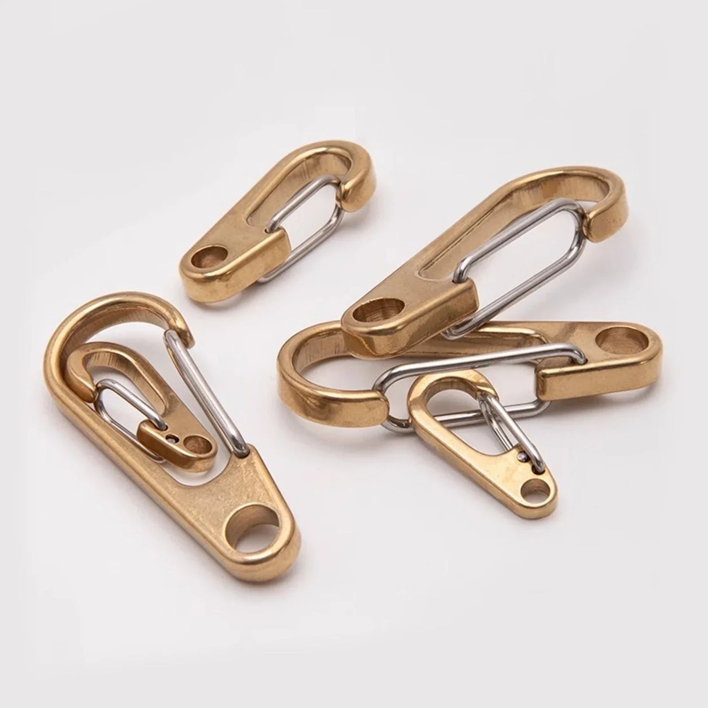 Brass Carabiner Clips 26/33/50mm – Backpack & Camping Buckle