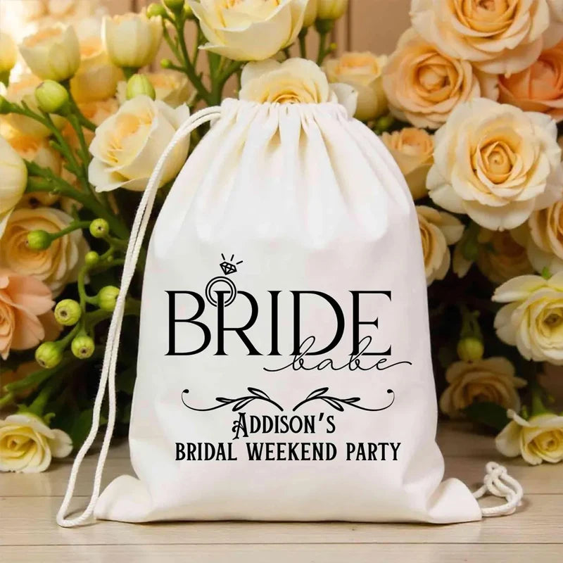 5-Pack Personalized Bachelorette Party Favor Bags | Bridal Gift