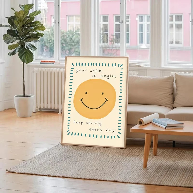 Cheerful Sun Uplifting Quote Canvas Wall Art Print | Home Decor