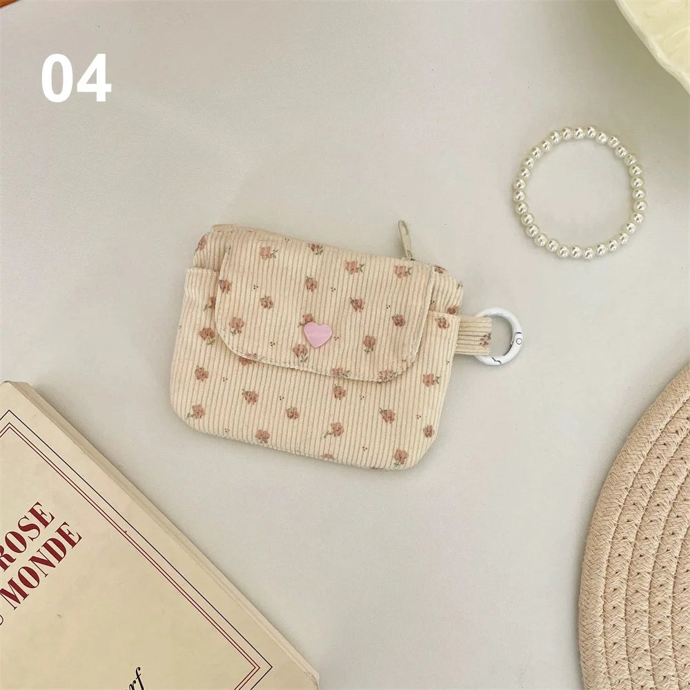 Corduroy Coin Purse Women's Wallet Zipper Card & Makeup Bag