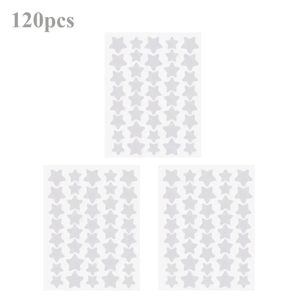 40pcs/120pcs Colorful PE Pimple Patches Cute Star Shaped Pimple Cover Sticker Invisible Pimple Cover Removal Pimple Patch Peaceful Pleasures Health and Wellness white-120pcs