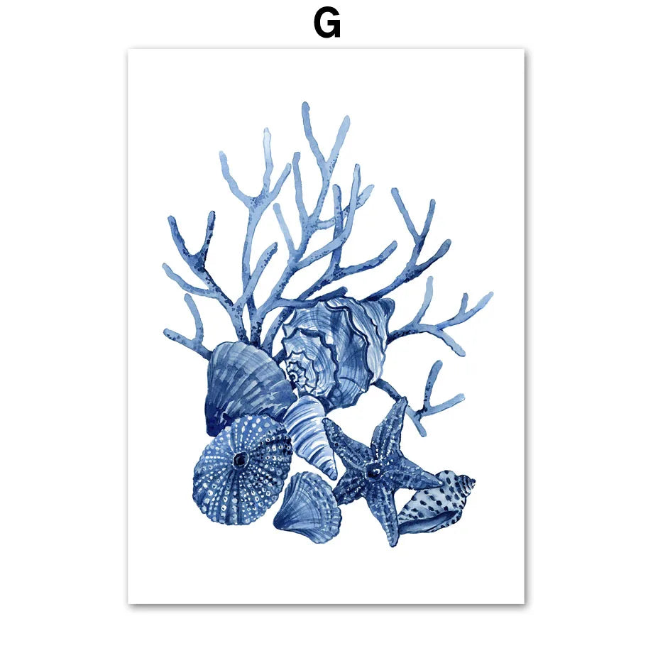 Ocean Animals Canvas Wall Art Print – Kids Room Decor