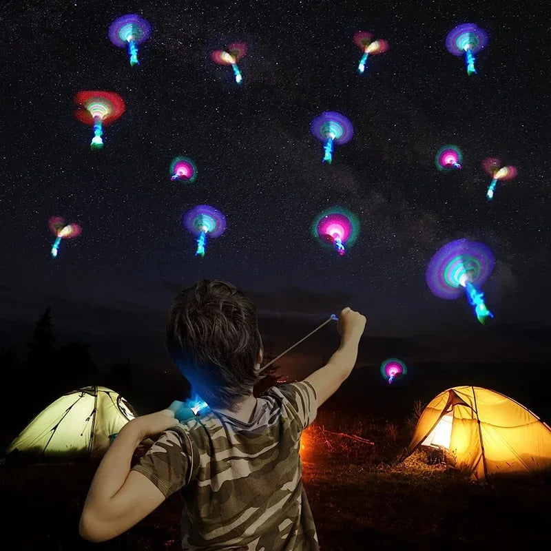 LED Arrow Rocket Helicopter Toy – Rubber Band Launch & Flashing