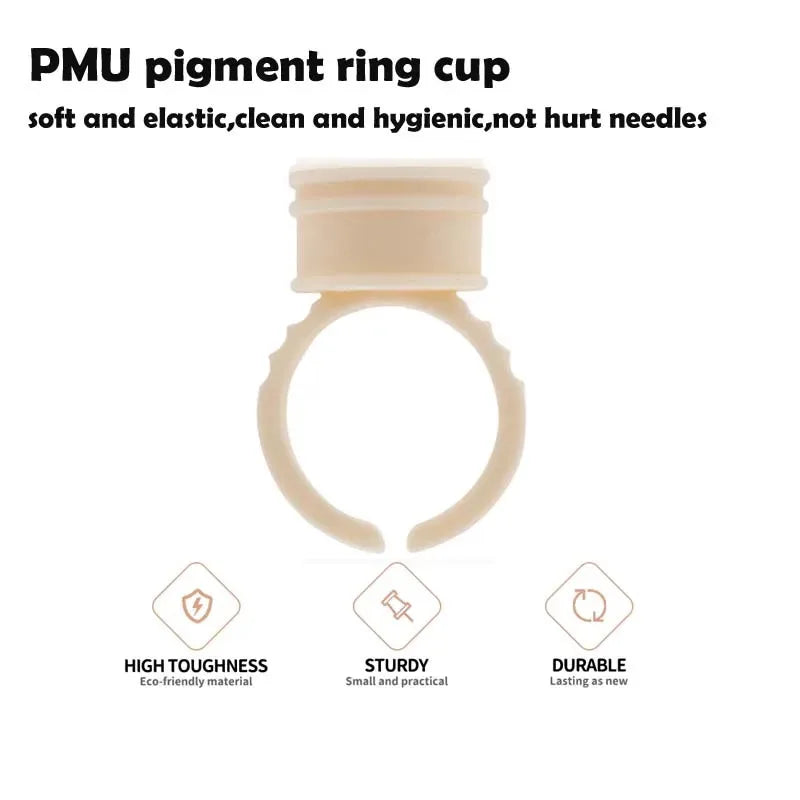 100pc Disposable Silicone Ink Rings for Microblading & PMU