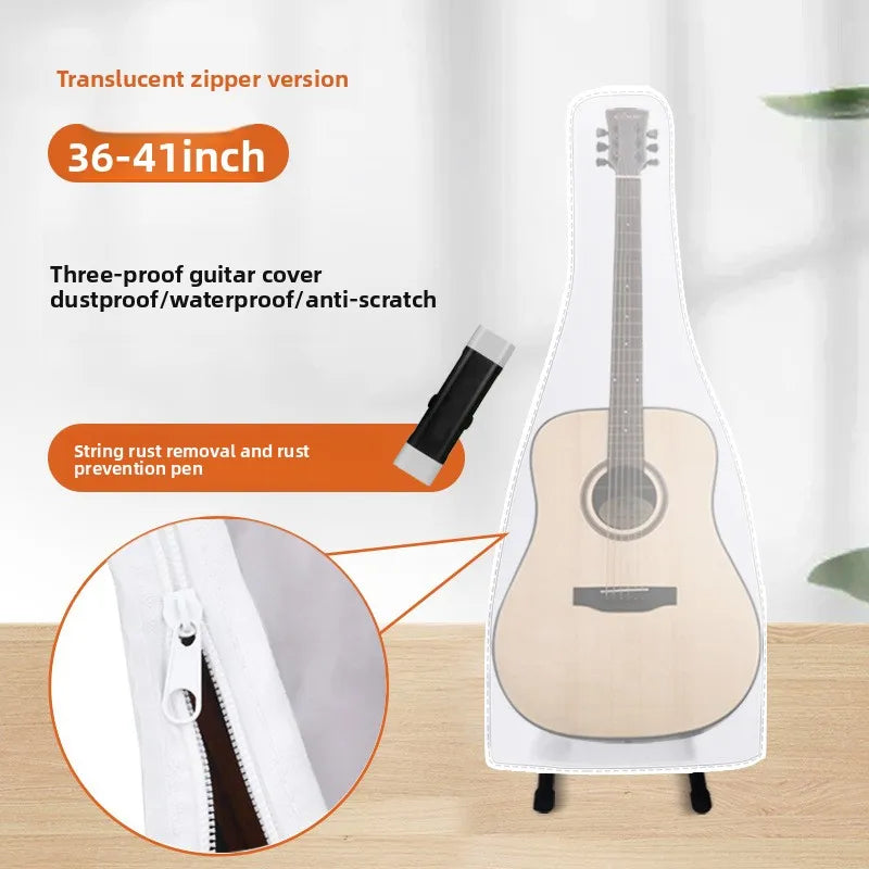 36-41 Inches Dustproof Frosted Guitarcover Transparent Waterproof