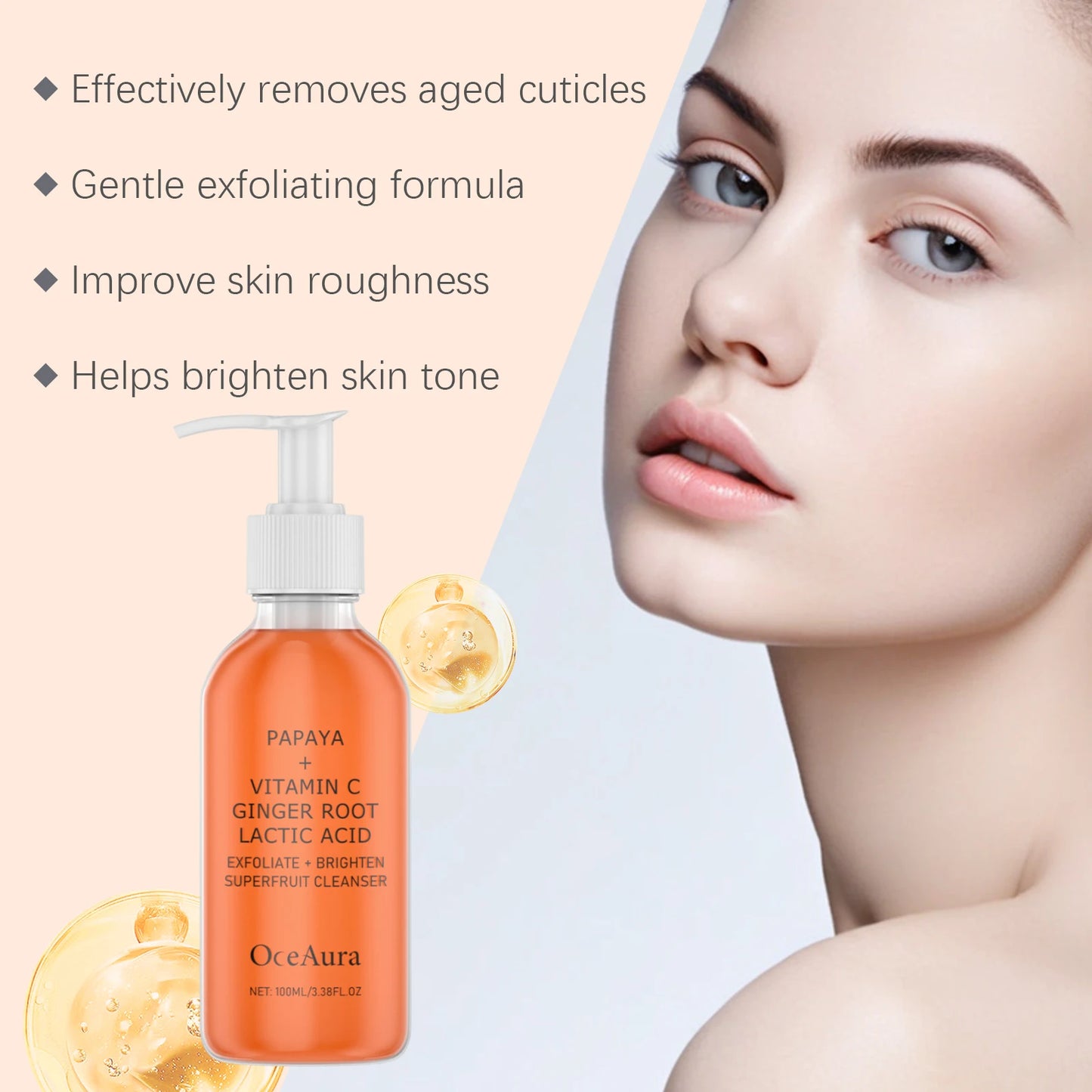 OceAura Papaya Vitamin C Exfoliating Face Cleanser 100ml
