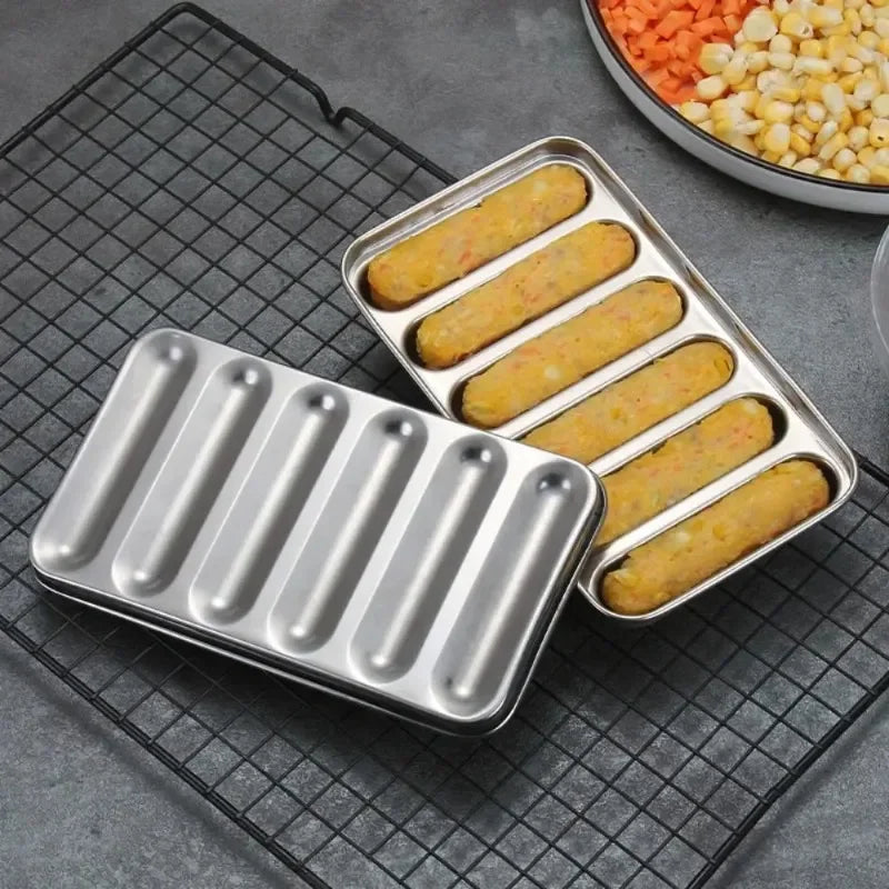 6 in 1 Sausage Maker Stainless steel Mold DIY Hot Dog Handmade ham sausage mould Kitchen Making and Refrigerated Hot Dog tool Peaceful Pleasures Health and Wellness