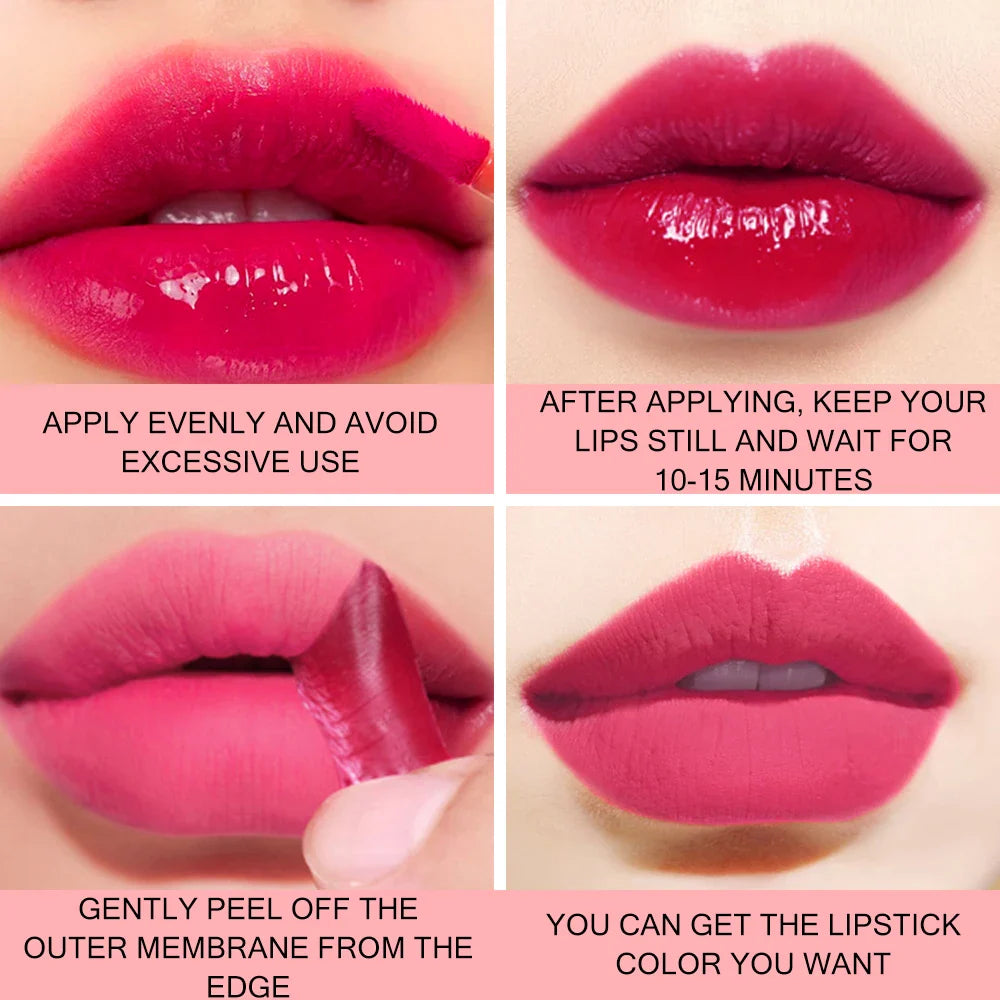 YTRUNS 6-Color Waterproof Peel-Off Liquid Lip Gloss Set