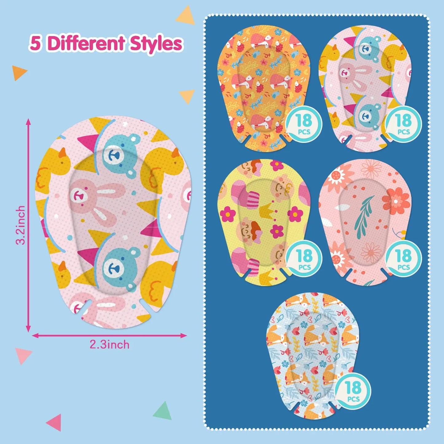 30-Pack Kids Cartoon Adhesive Eye Patches – Breathable & Sterile