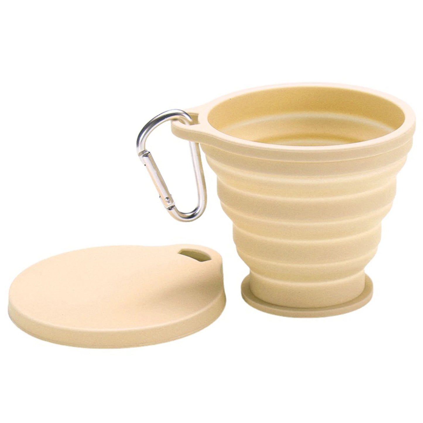 Foldable Silicone Water Cup Non BPA Lightweight Portable Collapsible Leakproof Water Cup For Travel Camping Outdoor Activities Peaceful Pleasures Health and Wellness Yellow