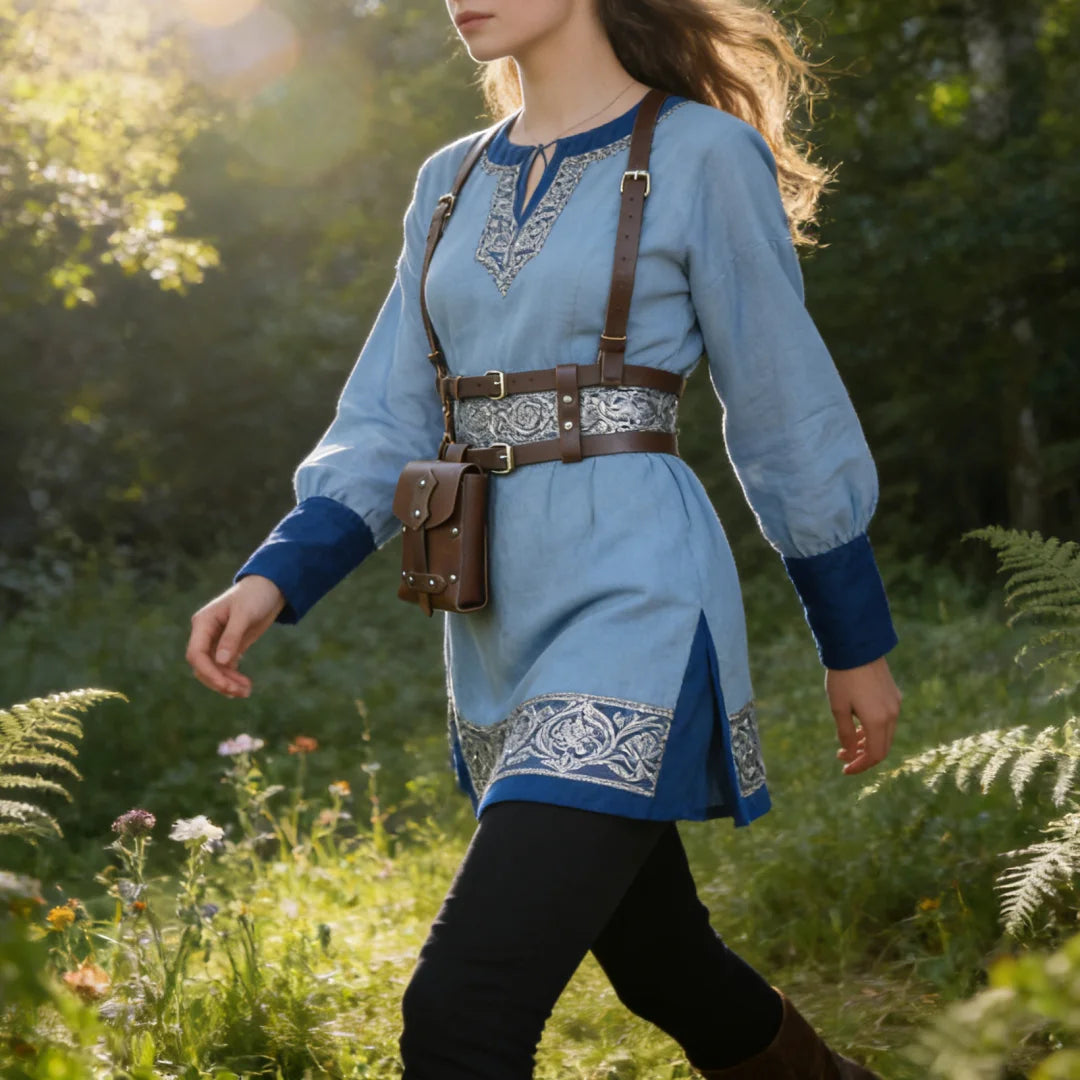 Medieval PU Leather Harness Belt Waist Bag Renaissance Cosplay