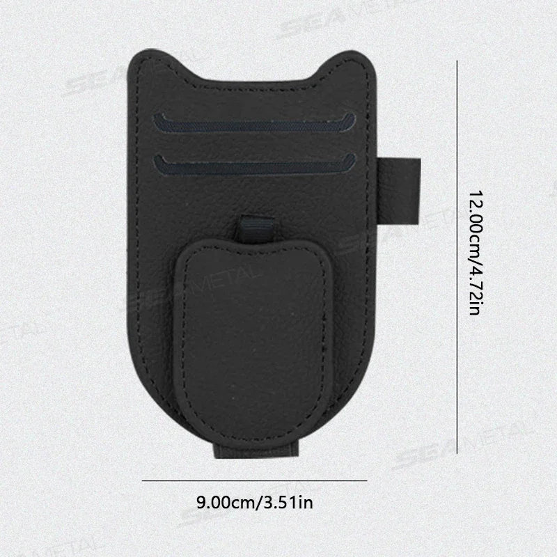Car Sun Visor Glasses Holder Magnetic Sunglasses Clip Card Holder Storage Bag Scratch-Free Universal Eyeglasses Clip Peaceful Pleasures Health and Wellness