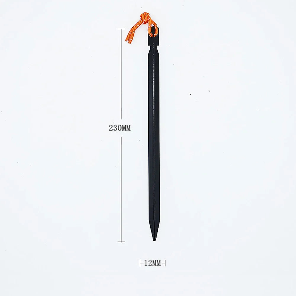 6Pcs 23cm Aluminum Alloy Tent Pegs Tent Nail Yard Canopy Garden Stakes Ground Camping Hiking Tent Accessories for Canopy Fixing Peaceful Pleasures Health and Wellness black