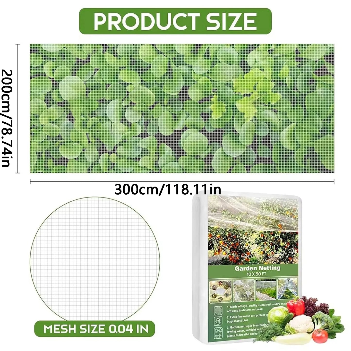7 * 100FT Ultra Fine Garden Mesh Netting Pest Barrier, Plant Covers for Outdoor Patio Greenhouse Crops Vegetables Fruit Flower Peaceful Pleasures Health and Wellness