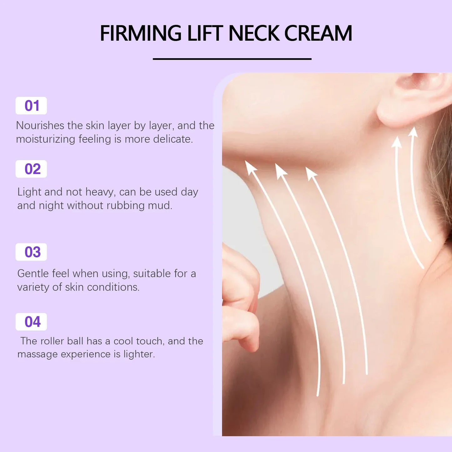 Neck Roller Cream Anti Wrinkle Tightening Eliminate Neck Lines Double Chin Moisturizing Firming Lifting Neck Revitalizing Cream Peaceful Pleasures Health and Wellness